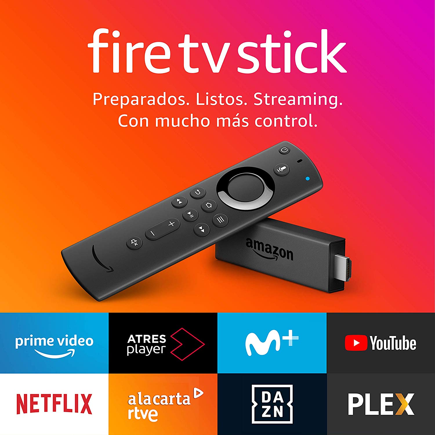 Fire Tv Stick Hd Amazon 8 GB Wi-Fi 6 con control de voz de Alexa Voice Black