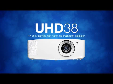Optoma UHD38X Bright, 4K UHD resolution gaming and home entertainment projector Full 3D compatible Delivers 1080p 240Hz with an ultra-low input 4000 lumens Contrast ratio 1,000,000:1 (LINEA HOME CINEMA)