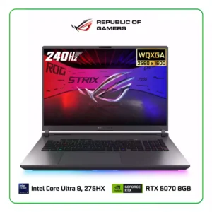 ASUS ROG STRIX G18 (G815LP-IS96) GAMING LAPTOP - Pantalla 18" NEBULA 2.5K GAMING LAPTOP IPS 240Hz (2560 x 1600, WQXGA)  - Procesador Intel Core Ultra 9 Processor 275HX - Disco SSD 1TB - RAM 32GB - Placa de Video Nvidia RTX 5070 8GB GDDR7 - WINDOWS 11 - COLOR ECLIPSE GRAY Teclado RGB Backlit (Pad Numerico) - Peso 3,00Kg.