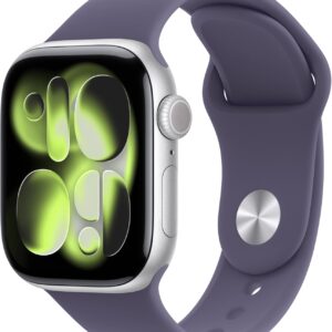 Apple Watch Series 11 [GPS 46mm] SILVER ALUMINIUM CASE WITH PURPLE FOG Sport Band Malla Talle M/L (150-200mm) GPS MEVA4LW/A Puntuación de sueño, rastreador de fitness, monitoreo de salud, Always-On Display, Water Resistant