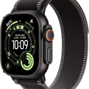 Apple Watch Ultra 3 [GPS + Cellular 49mm] Running & Multisport Smartwatch Black Titanium Case w/Black/Charcoal Trail Loop - Malla Talle M/L (145–220mm) MF1H4LW/A. Satellite Communications, Advanced Health & Fitness Tracking