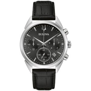 Reloj Bulova 96B371 Caja 41mm Cuarzo para Caballero Correa de Cuero Negro Cristal de zafiro - Sutton Hpq Chronograph