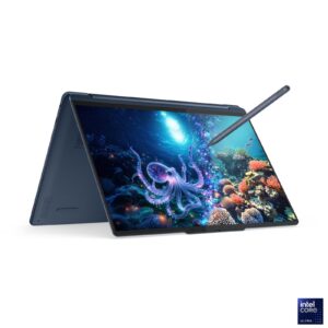 LENOVO YOGA 9i AURA EDITION (83SE0001US) Pantalla Táctil OLED 14" 3K (2880 x 1800) 120Hz TOUCHSCREEN LAPTOP 2-IN-1 Color COSMIC BLUE - Procesador Intel Core Ultra 7 355 - RAM 32GB - Disco Sólido SSD 1TB - Teclado Retroiluminado - Win 11 - Peso 1,36Kg. Incluye Lenovo® Yoga® Pen Gen 2 with Case(Cosmic Blue)