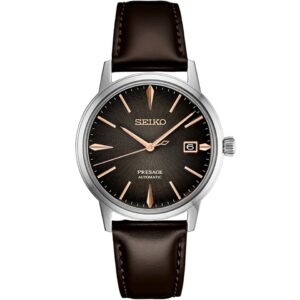 Reloj Seiko SRPD71K1 Caja 40mm Cuarzo para Caballero Correa de Cuero Presage Cocktail Time Cristal Mineral