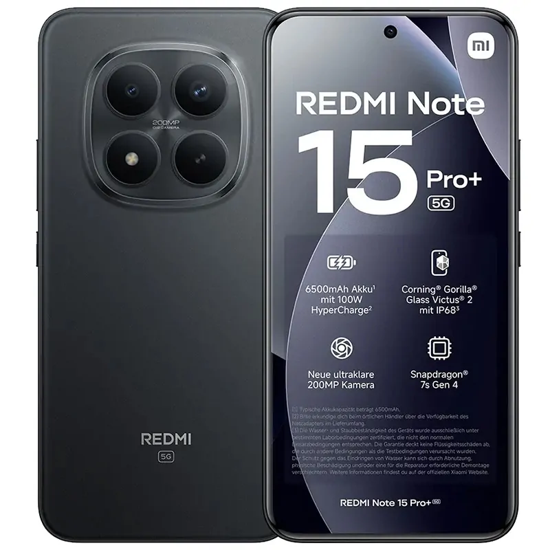 XIAOMI REDMI NOTE 15 PRO+ PLUS 256GB - 8GB RAM - 5G Color Black - Blue
