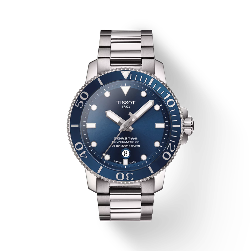 Reloj Tissot T1204071104103 Caja 43mm Automático para Caballero Correa de Acero Inoxidable Cristal de zafiro