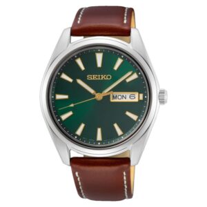 Reloj Seiko SUR449P1 Caja 40mm Cuarzo para Caballero Correa de Cuero Essential Minimalista Cristal Mineral