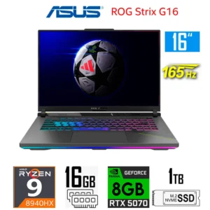 ASUS ROG STRIX G16 (G614PP-WH94) GAMING LAPTOP Color ECLIPSE GRAY (Pad Numerico en Touchpad) - Pantalla 16" (1920x1200) 165Hz - Procesador AMD Ryzen 9 8940HX - Disco Sólido SSD 1TB - RAM 16GB - Placa de Video Nvidia GeForce RTX 5070 8GB - WINDOWS 11 - Teclado Retroiluminado RGB Backlit Chiclet
