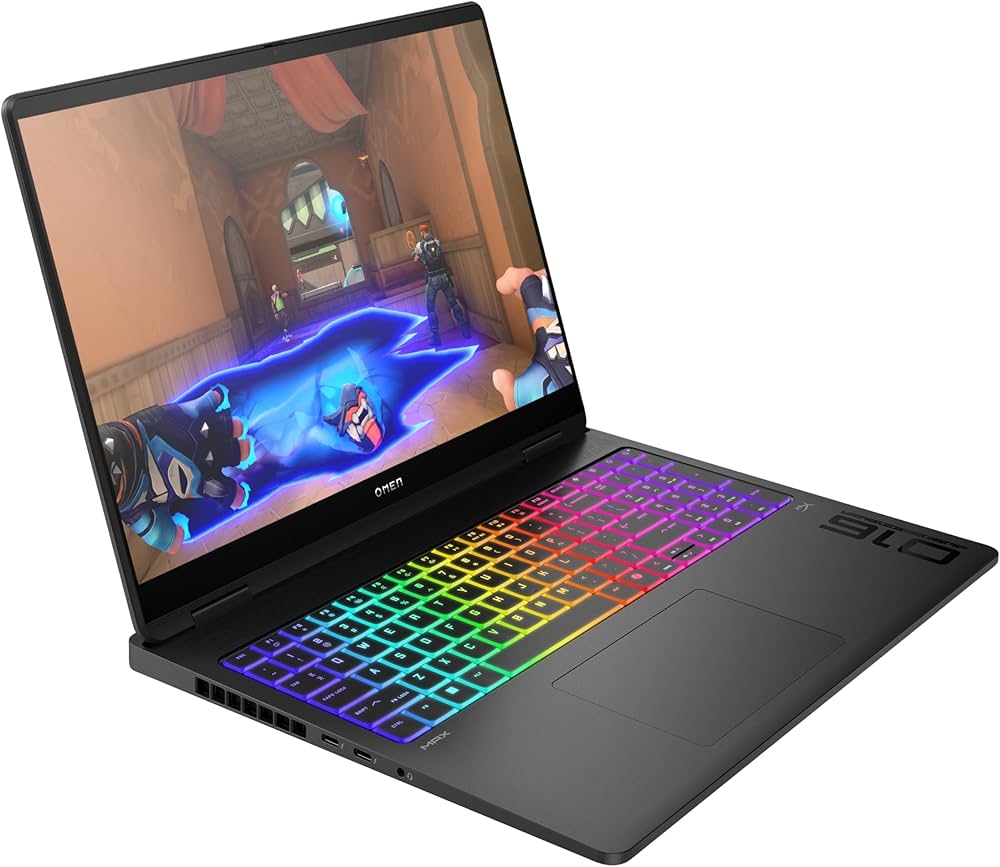 HP OMEN MAX 16-ak0003nr GAMING LAPTOP SHADOW BLACK (Pad Numérico) - Pantalla 16" WQXGA (2560x1600) 240Hz - Procesador AMD Ryzen AI 9 HX 375 - RAM 32GB - Disco Sólido 1TB SSD - Placa de Video Nvidia RTX 5080 16Gb - Windows 11 - Backlit Keyboard RETROILUMINADO - Peso 2,45Kg.