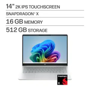 HP OMNIBOOK 3 (14-HZ0005DX) Pantalla Táctil 14" (1920 x 1200) TOUCHSCREEN LAPTOP GLACIER SILVER - Procesador Snapdragon X X1-26-100 - RAM 16GB - Disco Sólido SSD 512GB - Win 11 - Peso 1.39Kg.