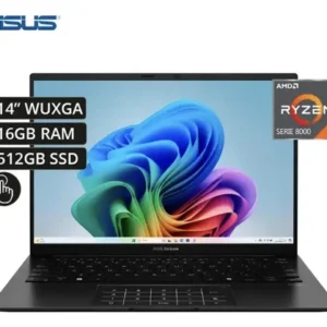 ASUS ZENBOOK UM3406HA-WS74T 14 LAPTOP Color Jade Black - Procesador AMD Ryzen 7 8840HS - RAM 16GB - Disco Sólido 512GB SSD - Pantalla Táctil 14" Full HD  (1920 X 1080) TOUCHSCREEN - Teclado Retroiluminado - Windows 11 - Peso 1,20Kg.