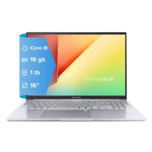 ASUS Vivobook 16 F1605VA-WS96 Pantalla 16" Full HD+ (1920x1200) Color Silver - Procesador Intel Core i9-13900H - RAM 16GB - Disco Sólido SSD 1TB - Teclado Retroiluminado (Pad Numerico) - Win 11