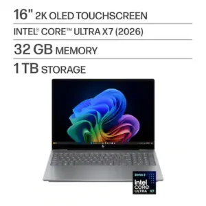 HP OMNIBOOK X (16-BG0013DX) Pantalla Táctil 16" OLED UWVA (2048 x 1280) 120Hz TOUCHSCREEN LAPTOP 2-IN-1 METEOR SILVER - Procesador Intel Core Ultra X7 Series 358H - RAM 32GB - Disco Sólido SSD 1TB - Win 11 - Peso 2.10Kg. - Pad Numérico
