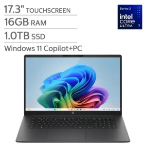 HP OMNIBOOK 3 (17-DF0575CL) - Pantalla Táctil 17.3" Full HD (1920 x 1080) TOUCHSCREEN NOTEBOOK BLACK [Pad Numérico] - Procesador Intel Core Ultra 7 355 - Ram 16GB - Disco Sólido SSD 1Tb - Win 11 - Peso 2,20kg.