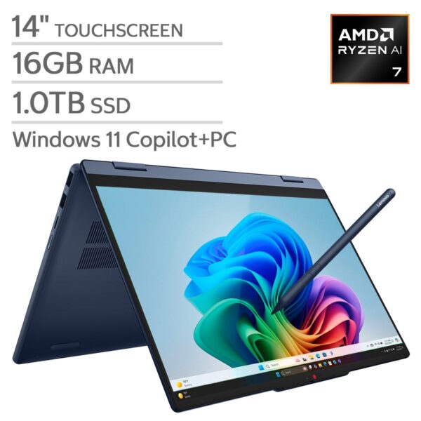 LENOVO IDEAPAD 5 (83UH004LUS) Copilot + PC LAPTOP 2-IN-1 Color SEASHELL ...