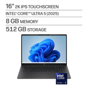 HP OMNIBOOK 3 (16-BU0305DX) Pantalla Táctil 16" 2K (1920 x 1200) TOUCHSCREEN LAPTOP MICA SILVER - Procesador Intel Core Ultra 5 Series 225U - RAM 8GB - Disco Sólido SSD 512GB - Win 11 - Peso 1.64Kg. [Pad Numérico]