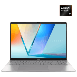 ASUS VIVOBOOK S16 (M3607GA-IS99T) LAPTOP SILVER - Procesador AMD Ryzen AI 9 465 - RAM 32GB - Disco Sólido 1TB SSD - Pantalla Táctil 16" Full HD+  (1920 X 1200) 120Hz Touchscreen - Teclado Retroiluminado - Windows 11 - Peso 1,90Kg. - Pad Numérico
