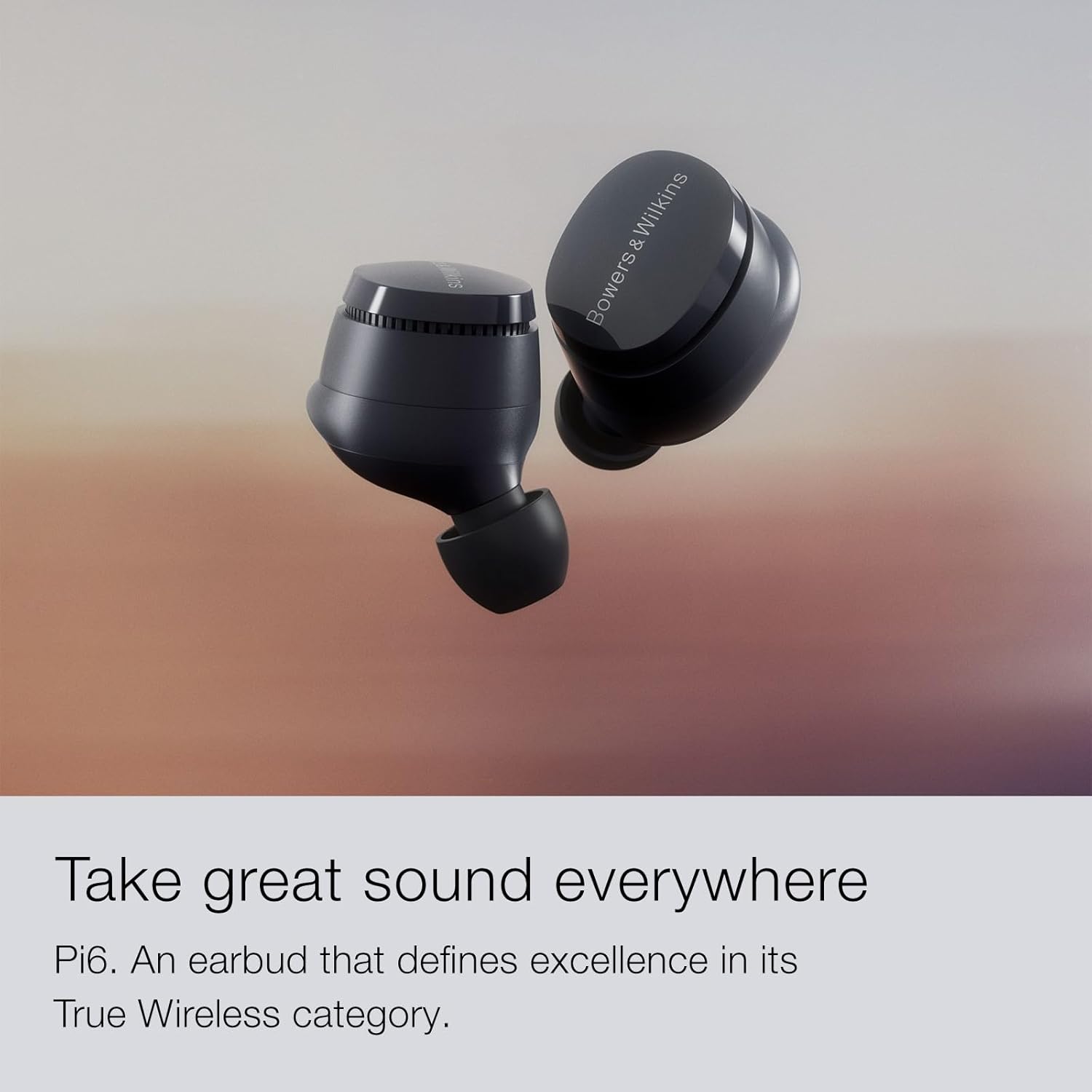 Bowers & Wilkins Pi6 FP45780 - Auriculares inalámbricos intrauriculares con Bluetooth color gris tormenta, con aptX Adaptive y controladores de 12mm (0.47 pulgadas), auriculares con cancelación activa