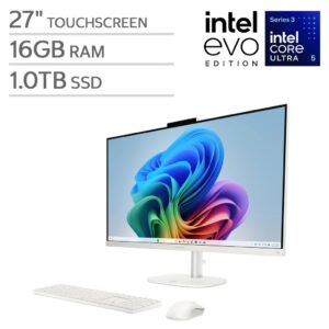HP OmniStudio X (27-cy0127c) D2QL7AA#ABA Pantalla Táctil 27" FULL HD (1920 x 1080) 75 Hz TOUCHSCREEN ALL IN ONE Color WHITE - Procesador Intel Core Ultra 5 325 - Ram 16gb - Disco SSD 1TB - Win 11 - Teclado y Mouse Inalámbricos