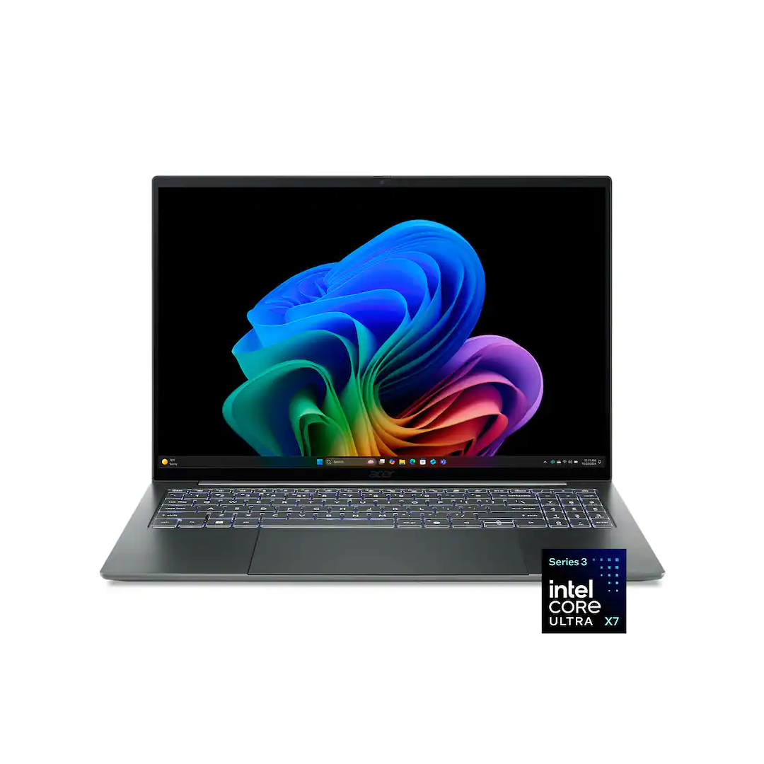 ACER SWIFT 16 AI (SF16-71T-70PN) | Pantalla Táctil 16" 3K OLED (2880 × 1800) 120Hz TOUCHSCREEN LAPTOP | Procesador Intel Core Ultra X7 358H | RAM 16GB | Disco Sólido SSD 1TB | Windows 11 - Teclado Retroiluminado con Pad Numérico - Color BASALT GRAY Peso 1,37Kg.