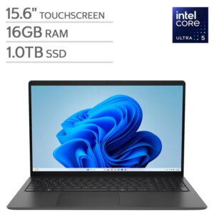 DELL (LD15260-5632BLK) -  Pantalla Táctil 15.6" FULL HD (1920×1080) TOUCHSCREEN LAPTOP Color CARBON Black (Pad Numerico) - Procesador Intel Core Ultra 5 Processor 225U – RAM 16GB – Disco Sólido SSD 1TB - Win 11 - Peso 1.86Kg.
