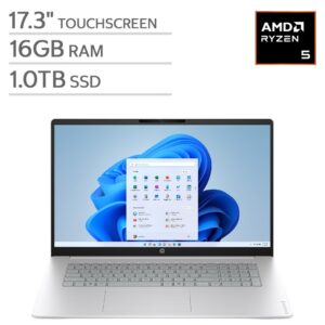 HP OMNIBOOK 3 (17-DP0555CL) Pantalla Táctil 17.3" FHD (1920 x 1080) TOUCHSCREEN LAPTOP Color SILVER - Procesador AMD Ryzen 5 130 - RAM 16GB - Disco Sólido SSD 1TB - Teclado con Pad Numerico - Win 11 - Peso 2,05Kg.