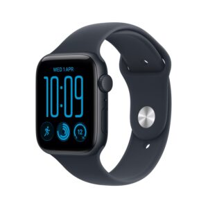 Apple Watch SE 3 (GPS) 40mm MJKY4LW/A Midnight Aluminum Case with Navy Blue Sport Band Malla Talle S/M (130-180mm) GPS Smartwatch Modelo 2026 con caja de aluminio, Puntuación de sueño, monitor de frecuencia cardíaca, pantalla siempre encendida