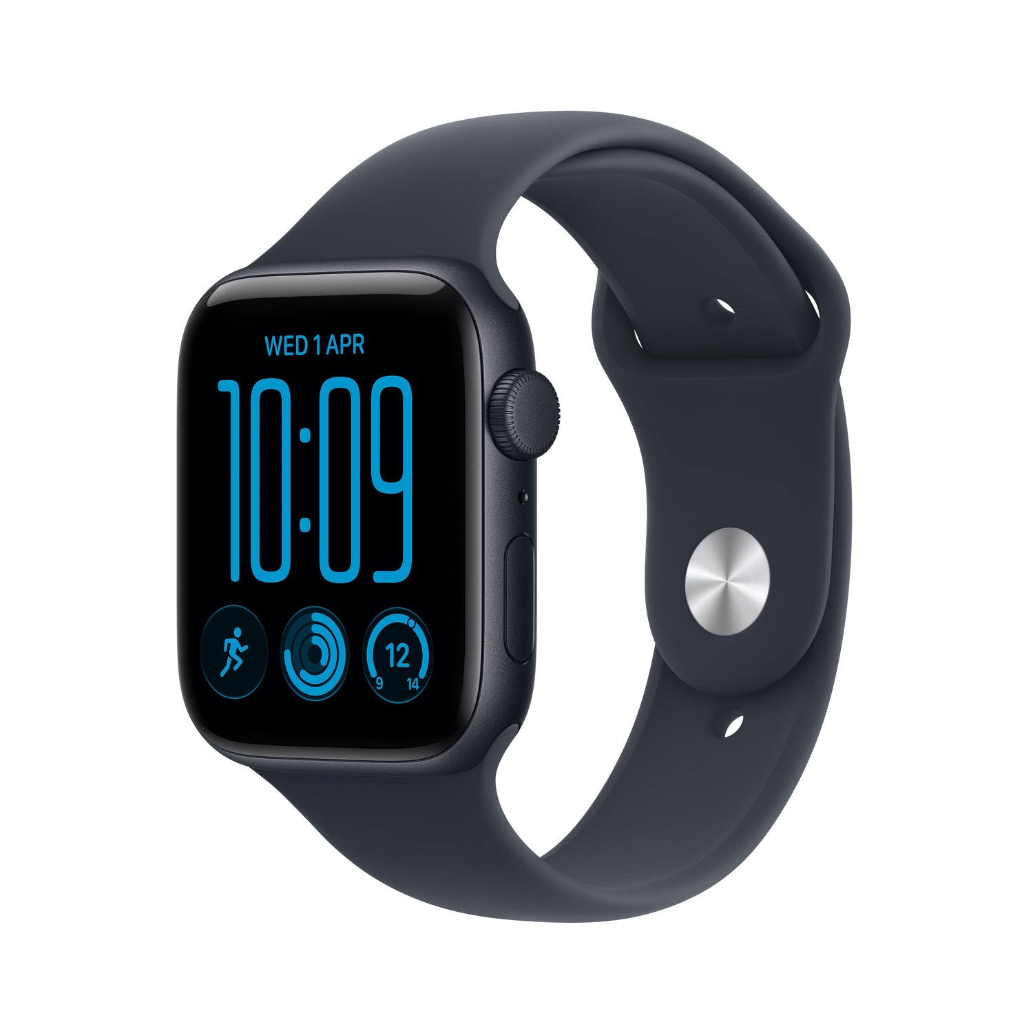 Apple Watch SE 3 (GPS) 40mm MJKY4LW/A Midnight Aluminum Case with Navy Blue Sport Band Malla Talle S/M (130-180mm) GPS Smartwatch Modelo 2026 con caja de aluminio, Puntuación de sueño, monitor de frecuencia cardíaca, pantalla siempre encendida