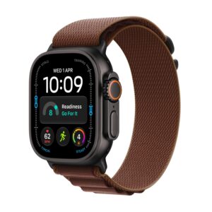 Apple Watch Ultra 4 [GPS + Cellular 49mm] Running & Multisport Smartwatch Black Titanium Case w/Burgundy Alpine Loop Malla Talle L (165–210mm) MJC24LS/A - Batería hasta 50 hs, GPS Doble Frecuencia, Comunicación Satelital, Sensor de Frecuencia Cardíaca más Preciso