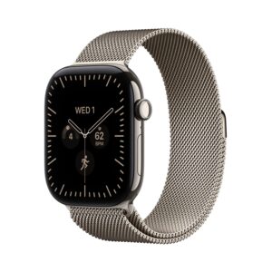 Apple Watch Series 12 [GPS + Cellular 42mm] NATURAL TITANIUM CASE WITH NATURAL Milanese Loop Malla Talle Único MJGH4LS/A - Chip S11, Puntaje de Preparación, Sensor de Frecuencia Cardíaca más Preciso, Cristal de Zafiro, Always-On Display, Water Resistant