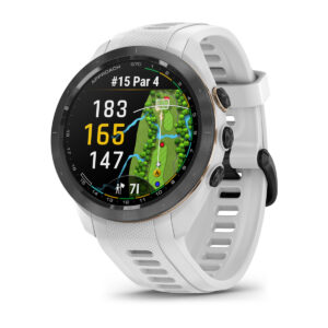 Reloj Garmin Approach S70 42mm (010-02746-00) Smartwatch GPS de Golf AMOLED - Bisel Cerámico Negro con Malla Blanca