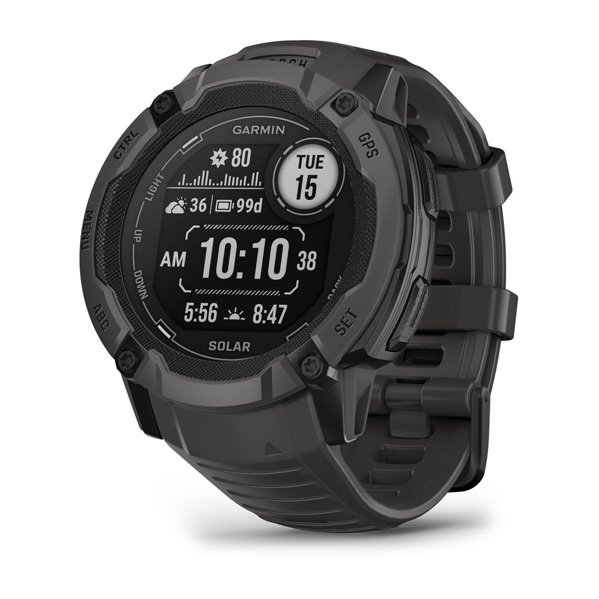Reloj Garmin Instinct 2X Solar (010-02805-10) 50mm Smartwatch GPS Resistente con Linterna - Color GRAPHITE (Negro)