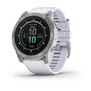 Reloj Garmin epix Pro (Gen 2) Sapphire Edition 51mm (010-02804-11) Smartwatch GPS Multisport AMOLED - Titanio con Malla Whitestone (Gris/Blanco)