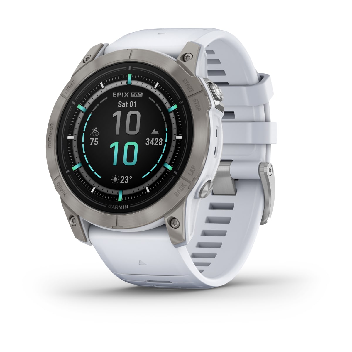 Reloj Garmin epix Pro (Gen 2) Sapphire Edition 51mm (010-02804-11) Smartwatch GPS Multisport AMOLED - Titanio con Malla Whitestone (Gris/Blanco)