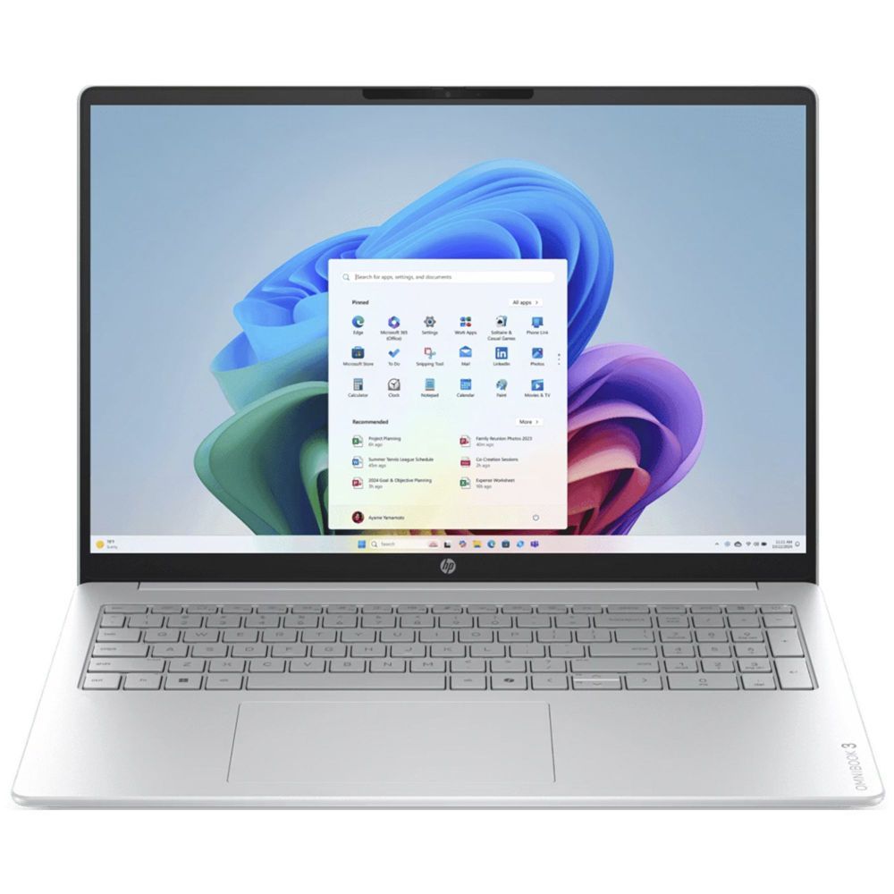 HP OMNIBOOK 3 (16-BY0205DX) Pantalla Táctil 16" 2K (1920 x 1200) TOUCHSCREEN LAPTOP Color GLACIER SILVER - Procesador AMD Ryzen 5 40 - RAM 16GB - Disco Sólido SSD 256GB - Win 11 - Peso 1,64Kg.